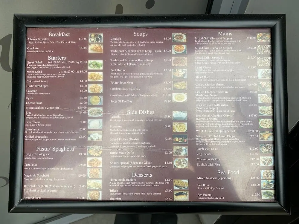 The Xhauri menu board
